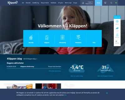 klappen.se startsida 2022