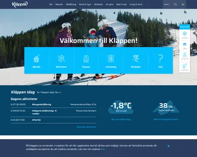 klappen.se startsida 2023