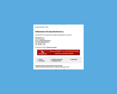 Klockrent startsida 2007