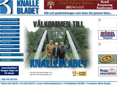 Knalle-Bladet startsida 2004