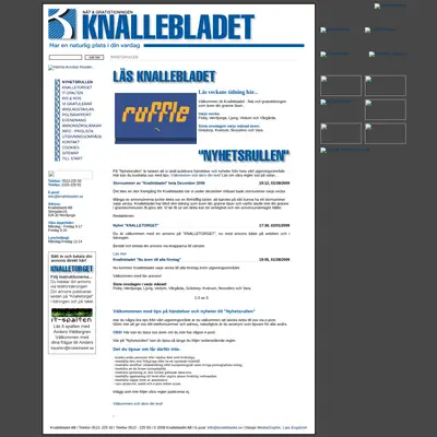 Knalle-Bladet startsida 2009