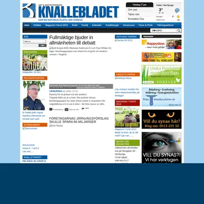 Knalle-Bladet startsida 2013