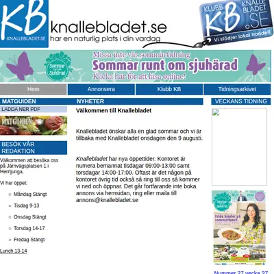 Knalle-Bladet startsida 2017