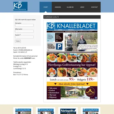 Knalle-Bladet startsida 2021