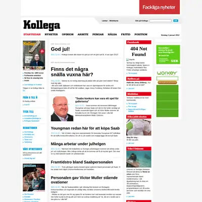 kollega.se startsida 2012