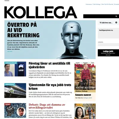 kollega.se startsida 2021