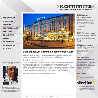 Komm ITS startsida 2010