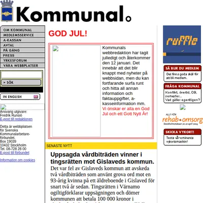 kommunal.se startsida 2004