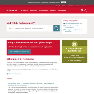kommunal.se startsida 2016