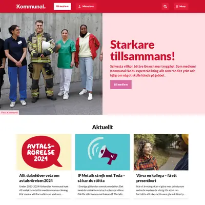 kommunal.se startsida 2024