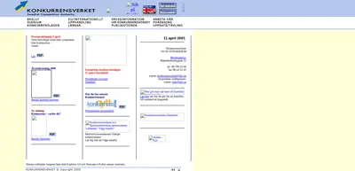 Konkurrensnytt startsida 2001