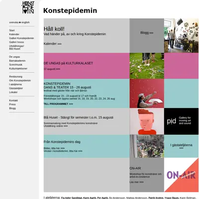 Konstepidemin startsida 2010