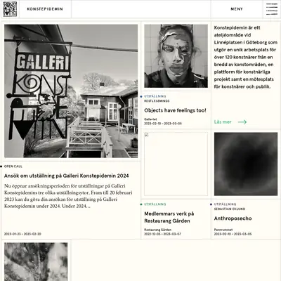 Konstepidemin startsida 2023