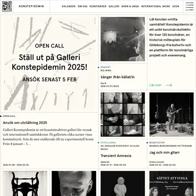 Konstepidemin startsida 2024