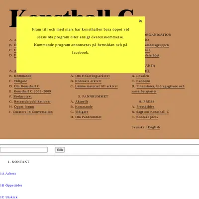 Konsthall C konsthallc.se startsida 2013