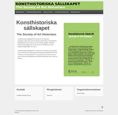 Konsthistorisk Tidskrift startsida 2016