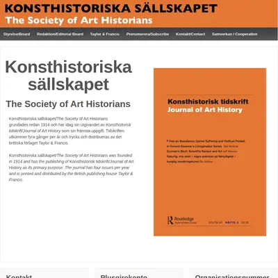 Konsthistorisk Tidskrift startsida 2018
