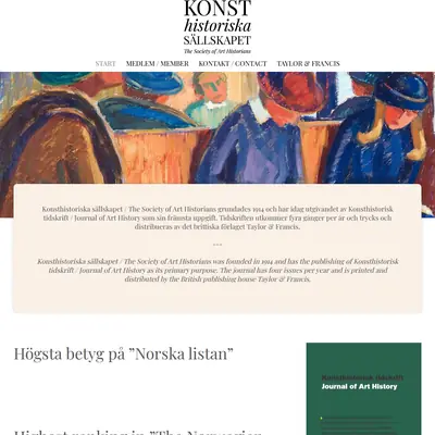Konsthistorisk Tidskrift startsida 2024