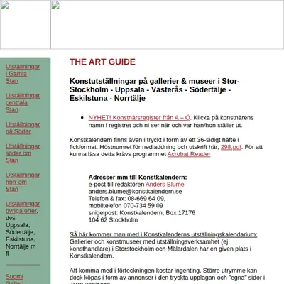 https://www.konstkalendern.se startsida 1998