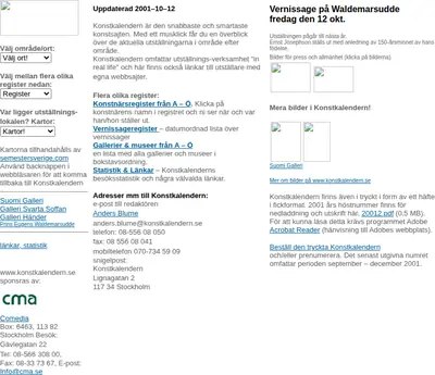 https://www.konstkalendern.se startsida 2002