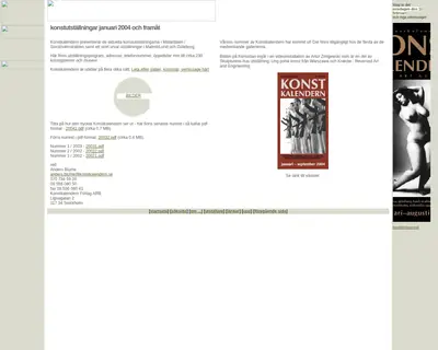 https://www.konstkalendern.se startsida 2004