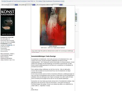https://www.konstkalendern.se startsida 2008