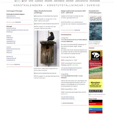 https://www.konstkalendern.se startsida 2014