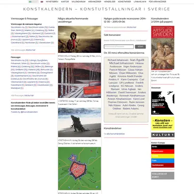 https://www.konstkalendern.se startsida 2015