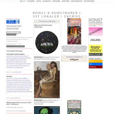https://www.konstkalendern.se startsida 2019