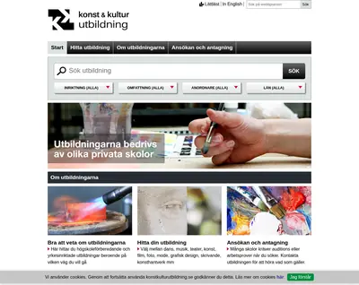 konstkulturutbildning.se startsida 2019