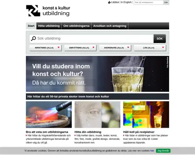 konstkulturutbildning.se startsida 2020