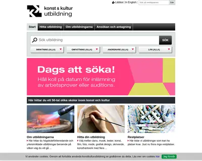 konstkulturutbildning.se startsida 2022