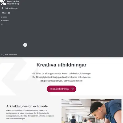 konstkulturutbildning.se startsida 2025