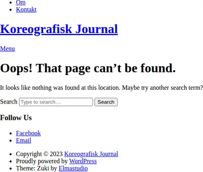 KoreografiskJournal startsida 2023