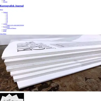 KoreografiskJournal startsida 2025