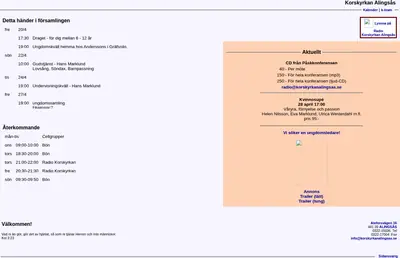 Korskyrkan Alingsås startsida 2007