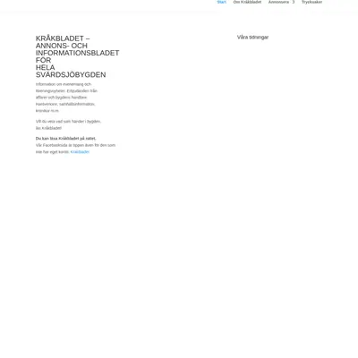 Kråkbladet startsida 2023