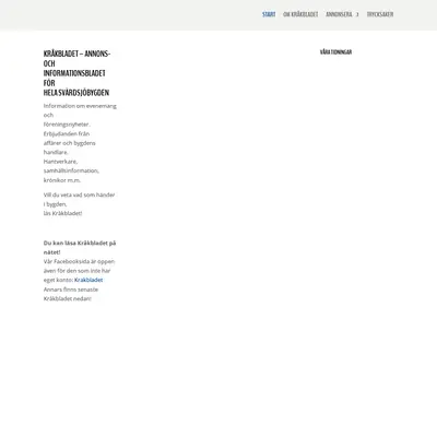 Kråkbladet startsida 2025