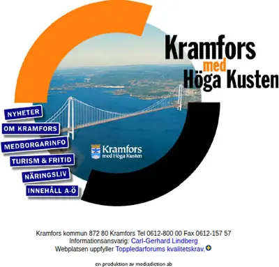www.kramfors.se startsida 1998