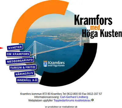 www.kramfors.se startsida 1999
