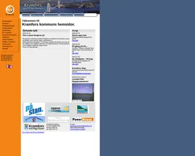 www.kramfors.se startsida 2004