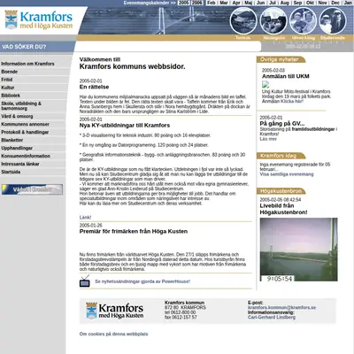 www.kramfors.se startsida 2005