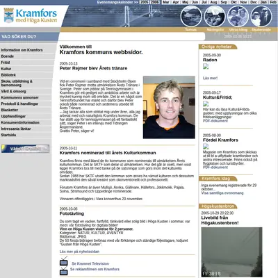 www.kramfors.se startsida 2006