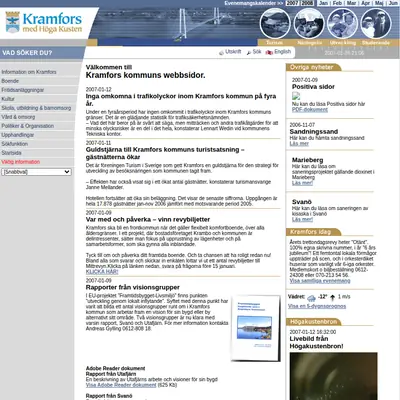 www.kramfors.se startsida 2007