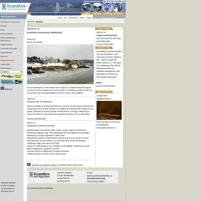 www.kramfors.se startsida 2009