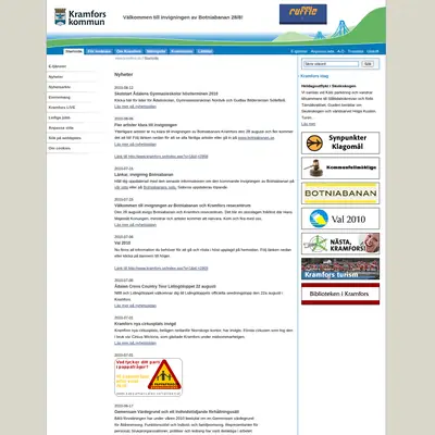 www.kramfors.se startsida 2010