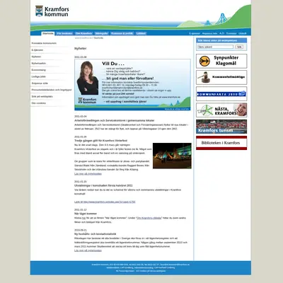 www.kramfors.se startsida 2011