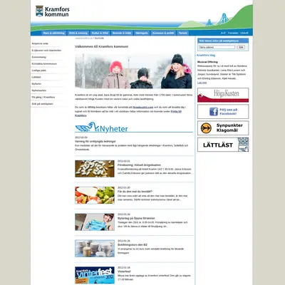www.kramfors.se startsida 2012