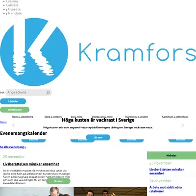 www.kramfors.se startsida 2016