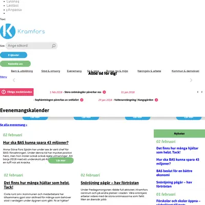 www.kramfors.se startsida 2018